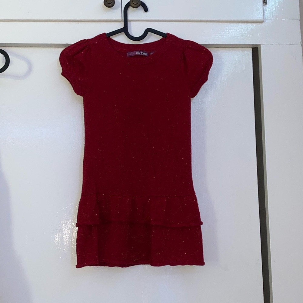 Kids burgundy ruffle top Epic threads size S girls